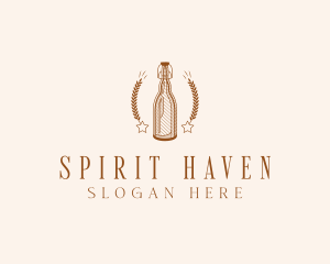 Distillery - Wheat  Distillery Bottle logo design