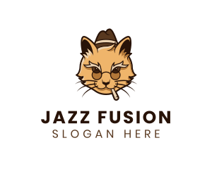 Jazz - Smoking Jazz Cat logo design