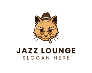 Jazz - Smoking Jazz Cat logo design