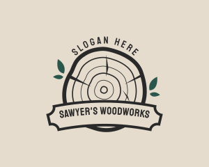 Sawyer - Wood Log Lumberjack logo design