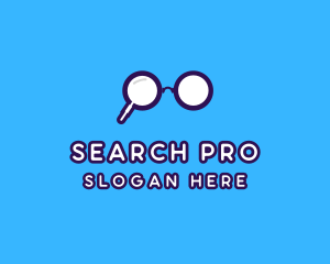 Magnifying Glass Eyeglasses logo design