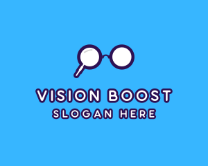 Magnifying Glass Eyeglasses logo design