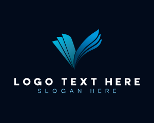 Printing - Paper Sheet Letter V logo design