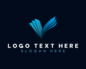 Advertising - Paper Sheet Letter V logo design