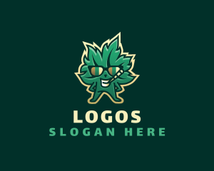 Marijuana Leaf Smoking Logo