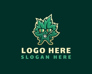 Marijuana Leaf Smoking Logo