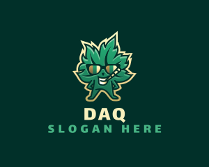 Marijuana Leaf Smoking Logo