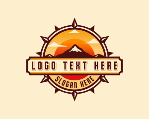 Exploration - Mountain Sunset Compass logo design
