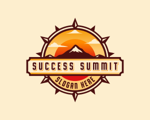 Mountain Sunset Compass logo design