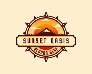 Mountain Sunset Compass logo design