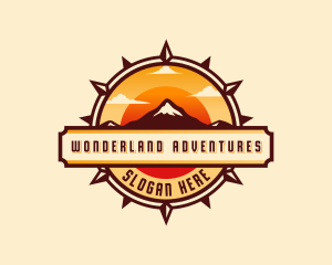 Mountain Sunset Compass logo design