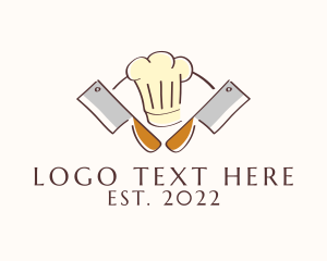 Recipe - Chef Hat Knife Diner logo design