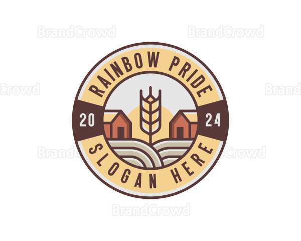 Wheat Field Farming Logo