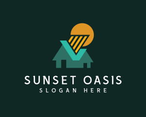 Geometric Construction Roofing logo design