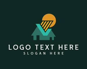 Geometric Construction Roofing Logo