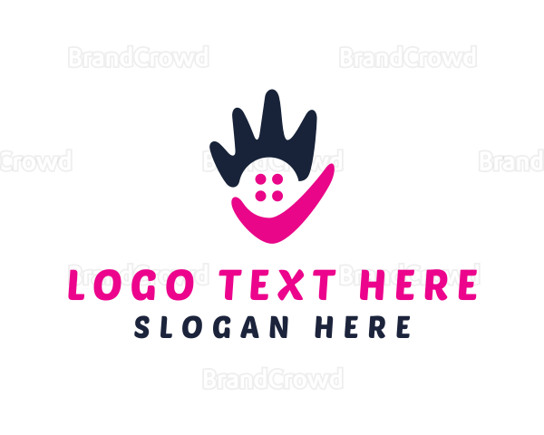 Abstract Pink Hand Logo