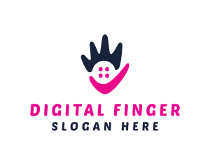 Finger - Abstract Pink Hand logo design