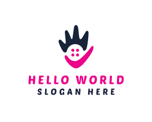Hello - Abstract Pink Hand logo design