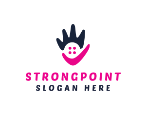 Hand - Abstract Pink Hand logo design