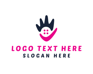Finger - Abstract Pink Hand logo design