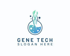 Gene - Organic Science Flask logo design