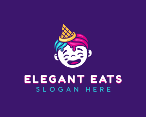 Ice Cream Child Party logo design