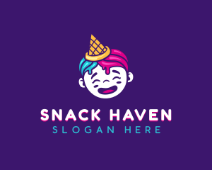 Ice Cream Child Party logo design