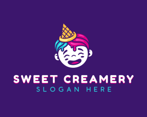 Ice Cream Child Party logo design