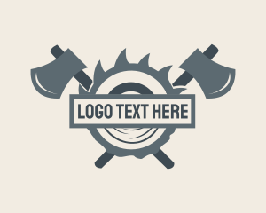 Log - Woodwork Lumberjack Badge logo design