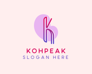 Modern Gradient Letter K logo design