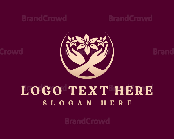 Flower Shop Hands Logo