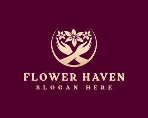 Flower Shop Hands logo design