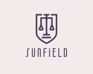 Justice Scale Shield Logo