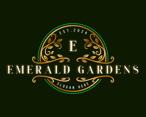 Floral Gardening Wreath logo design