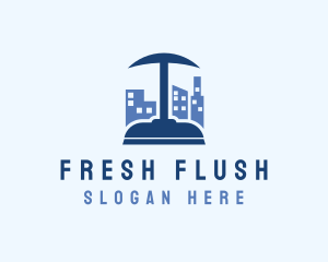 Toilet - City Plunger Cleaning Sanitation logo design