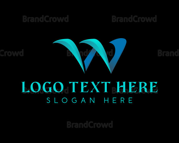 Modern Wave Company Letter W Logo