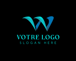 Letter W - Modern Wave Company Letter W logo design