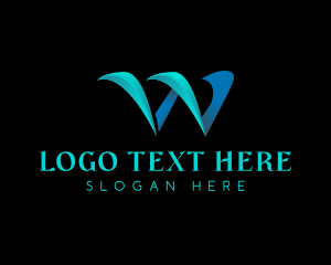 Modern Wave Company Letter W Logo