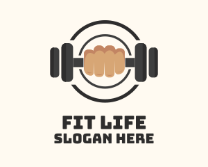 Dumbbell Lift Fitness Gym logo design