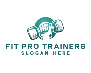 Gym Dumbbell Fitness logo design