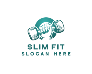 Gym Dumbbell Fitness logo design