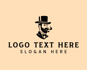 Mustache - Gentleman Smoking Pipe logo design