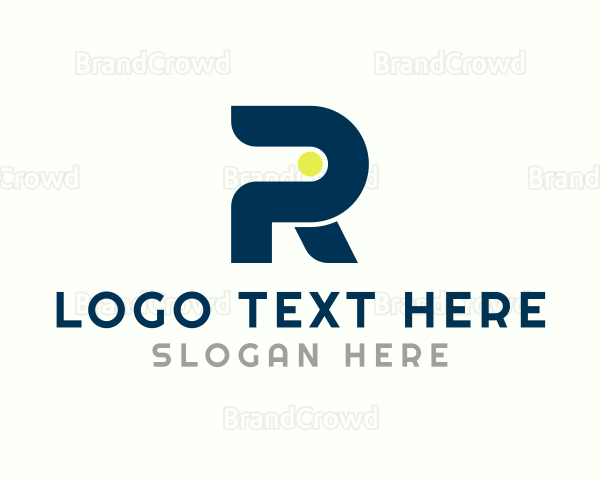 Modern Neon Dot Letter R Logo