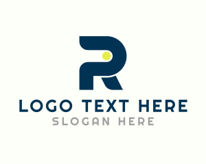 Initial - Modern Neon Dot Letter R logo design