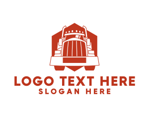 Trailer Truck - Hexagon Truck Forwarding logo design