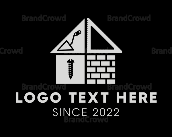 Brick Home Construction Builder Logo