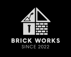 Brick - Brick Home Construction Builder logo design