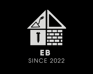 Brick Home Construction Builder logo design