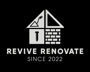Renovate - Brick Home Construction Builder logo design