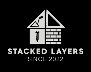 Brick Home Construction Builder logo design